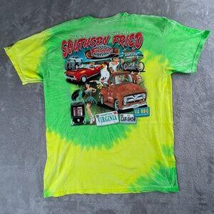 2015 Southern Fried Festival Tie-Dye Graphic Shirt Virginia Car Show BBQ Mens L